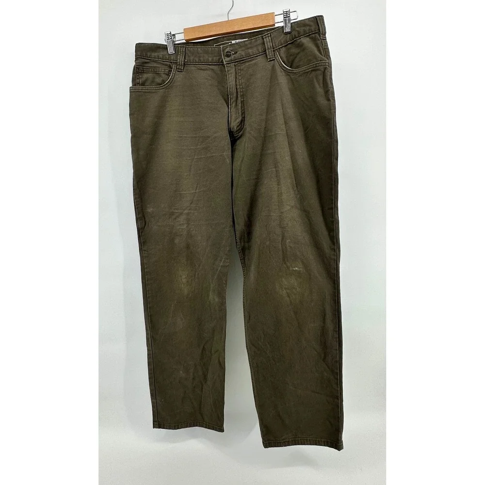 Carhartt Mens Relaxed Fit Canvas‎ Work Pants Brown 38x32 Straight Leg Utility